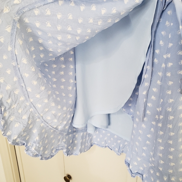 For Love and Lemons Baby Blue Sweetheart Wrap Mini Dress Small - Picture 7 of 13